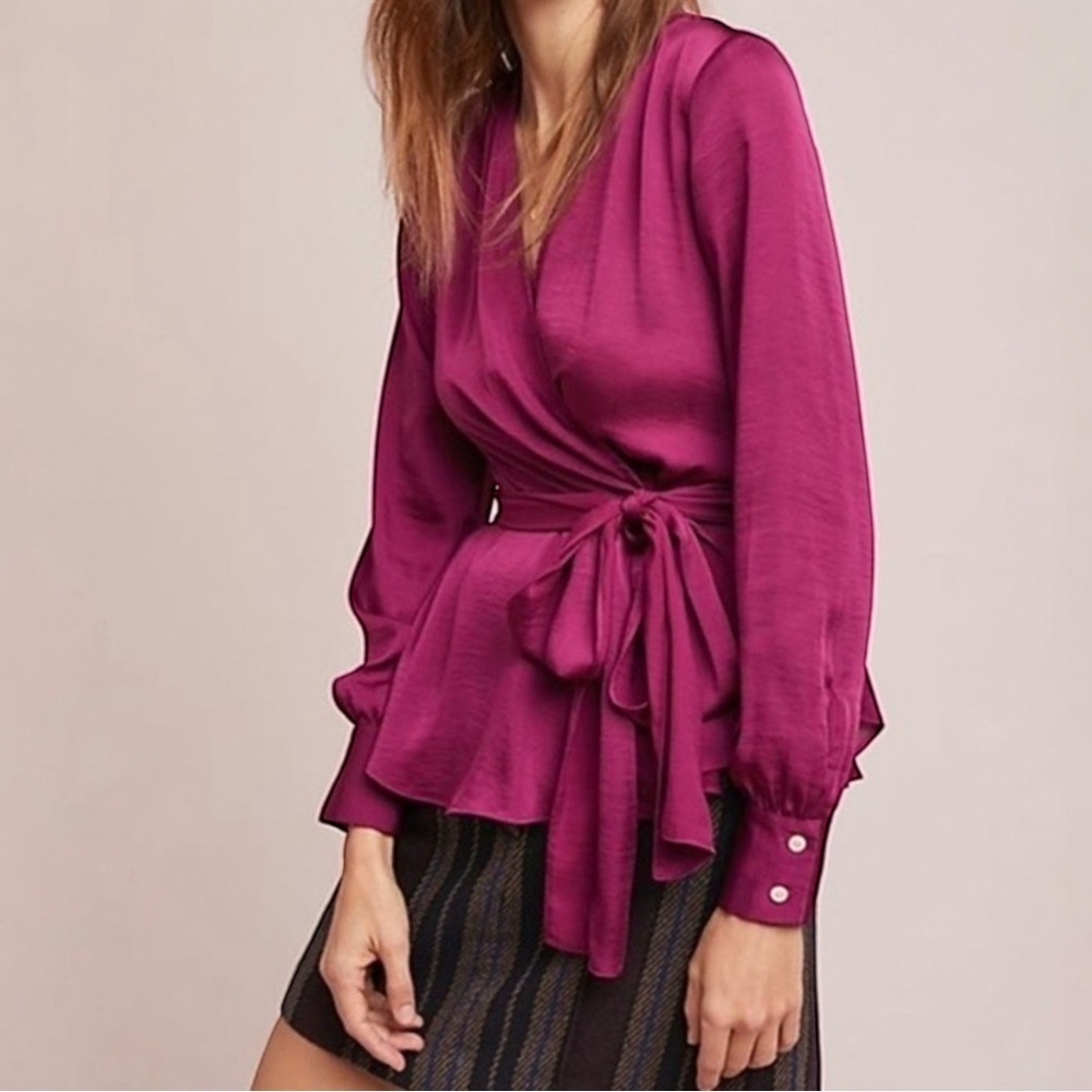 MOULINETTE‎ SOEURS x ANTHROPOLOGIE Brynn Wrap Blouse Top